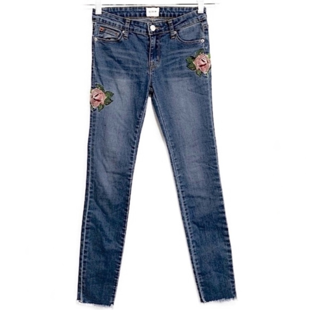 Hudson Floral Embroidered Skinny Jeans